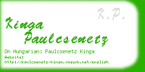kinga paulcsenetz business card